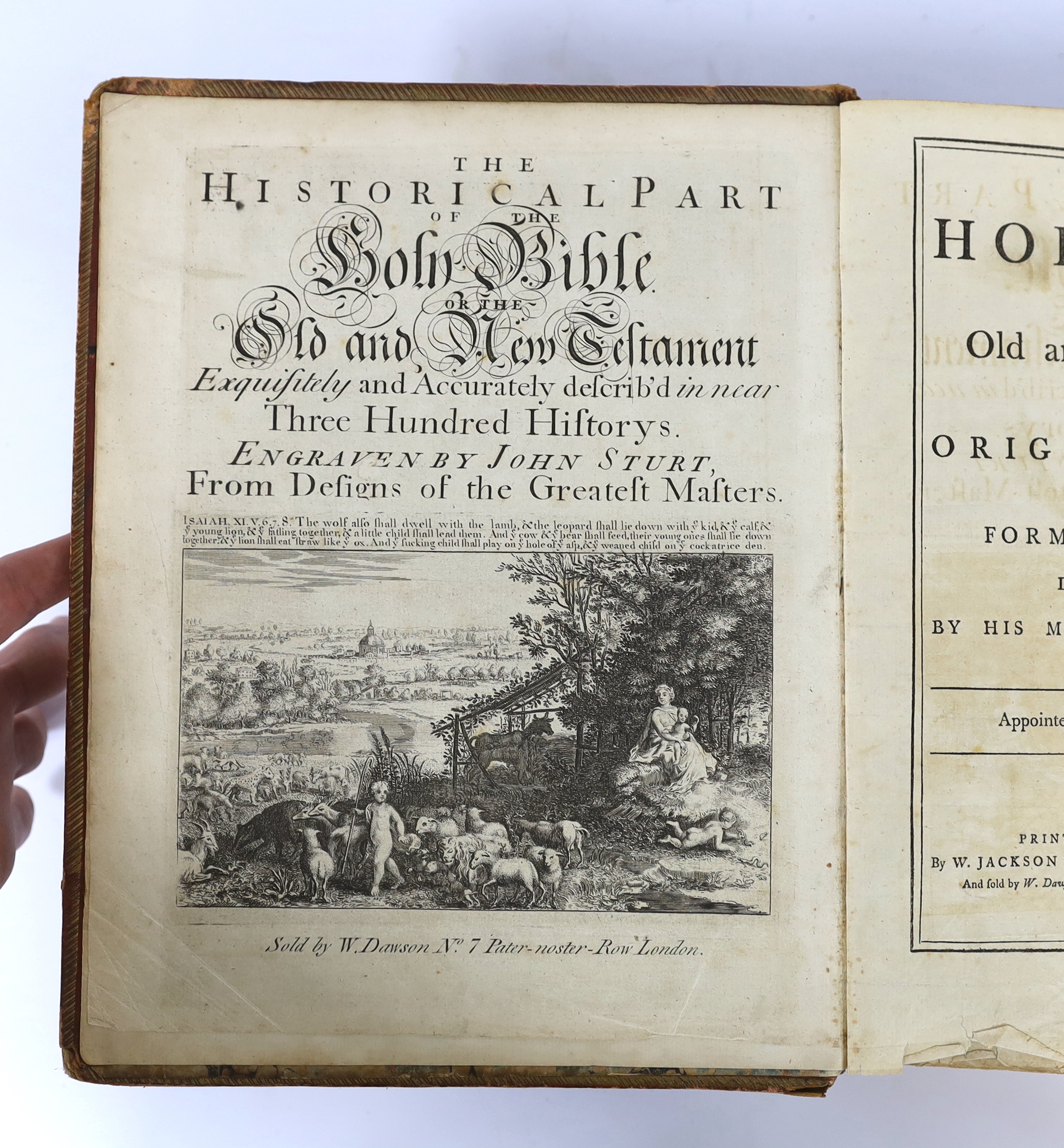 BIBLE: An Oxford later 18th century lectern Bible, with John Sturt engravings. The Holy Bible, containing the Old and the New Testaments... Appointed to be read in c, hurches. general and NT. printed titles, Sturt pictor